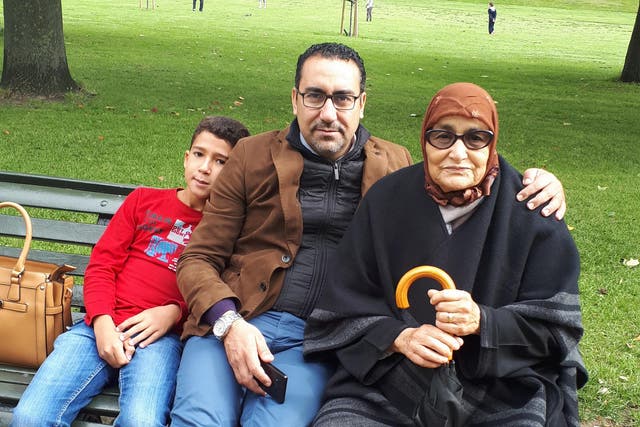 Karim Khalloufi pictured with his mother Zohra Rabbae and son Ali in London’s Hyde Park in September