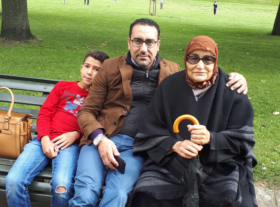 Karim Khalloufi pictured with his mother Zohra Rabbae and son Ali in London’s Hyde Park in September