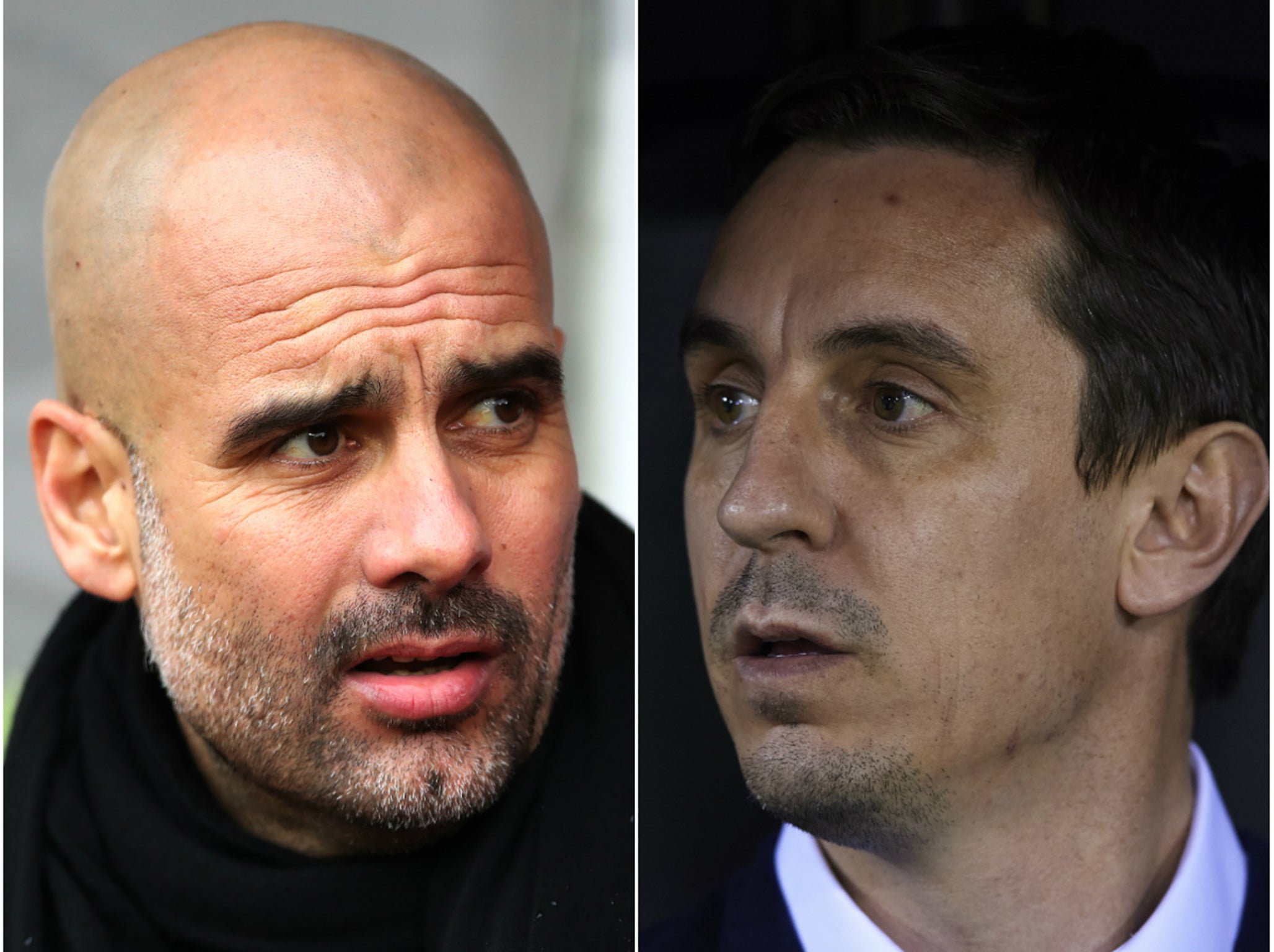 Pep Guardiola hits back at Gary Neville over criticism of Manchester City subs bench decision