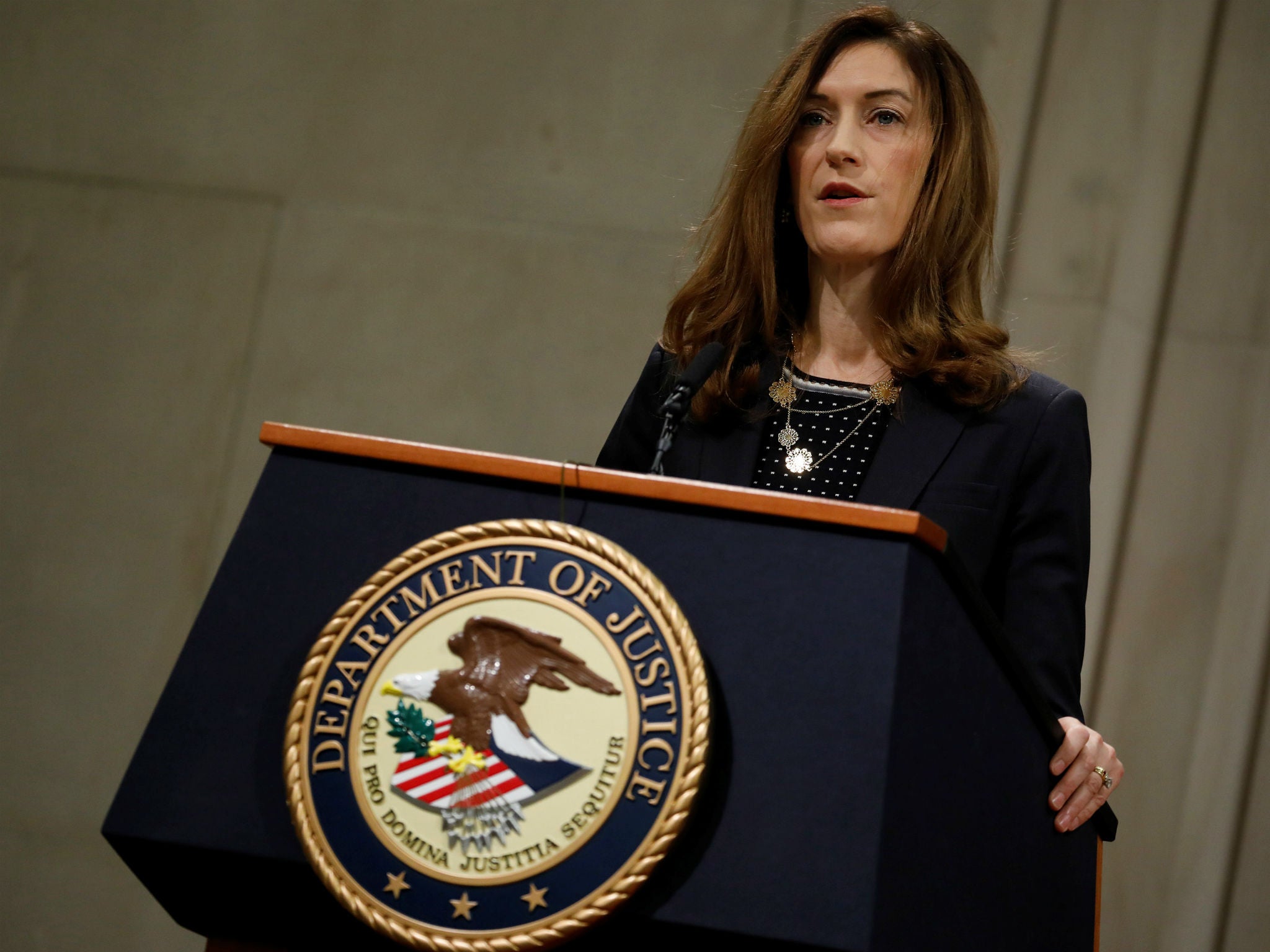 Rachel Brand speaks at a Justice Department summit in Washington