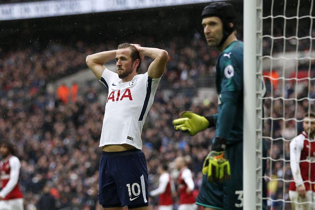 Harry Kane reacts to a missed opportunity