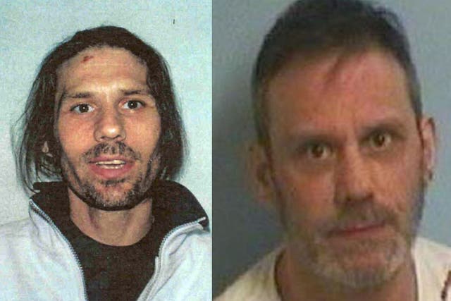 Convicted killer Mark Woolley pictured in 2001 and in 2017
