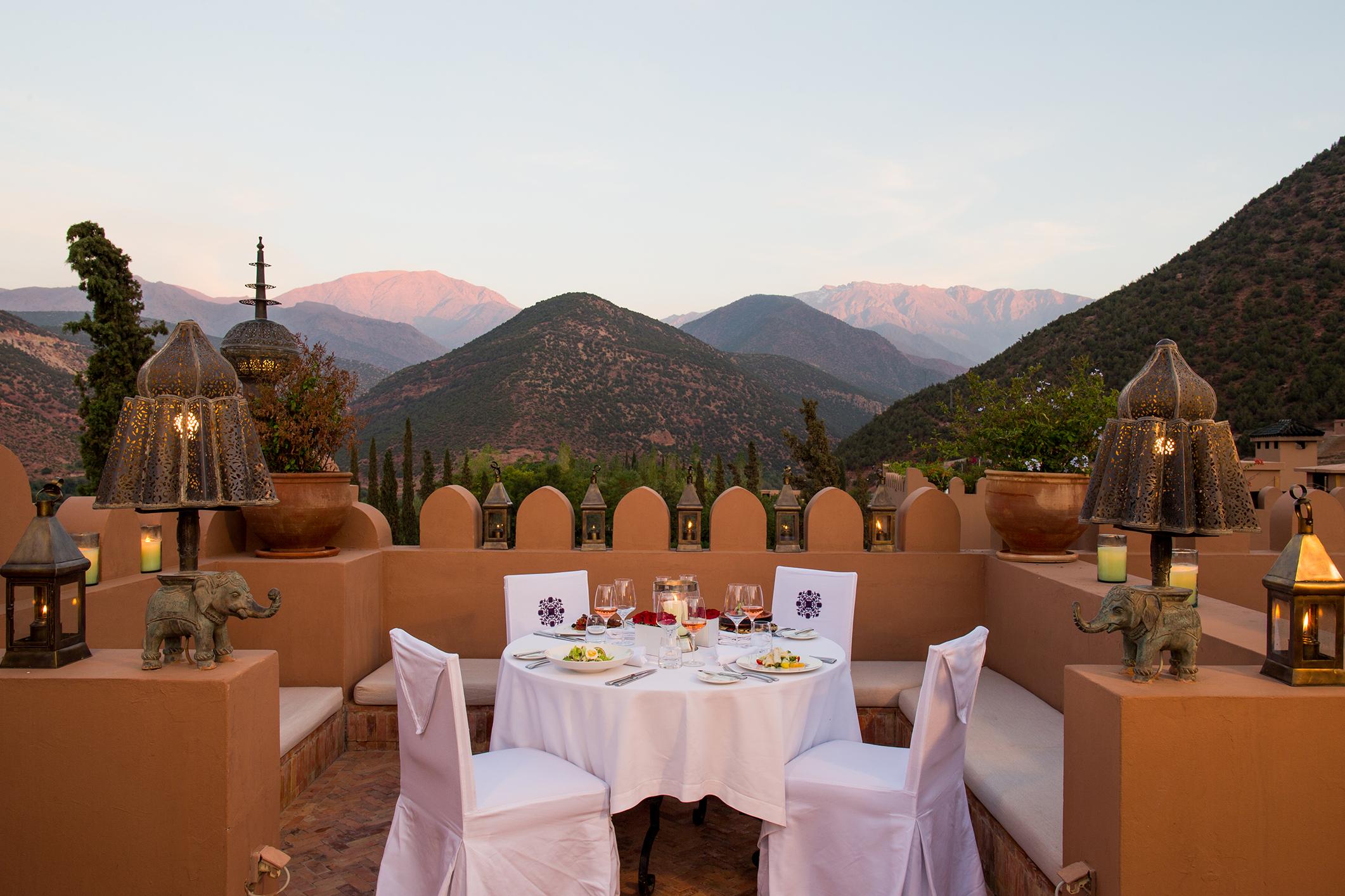 Dinner on the roof at Kasbah Tamadot