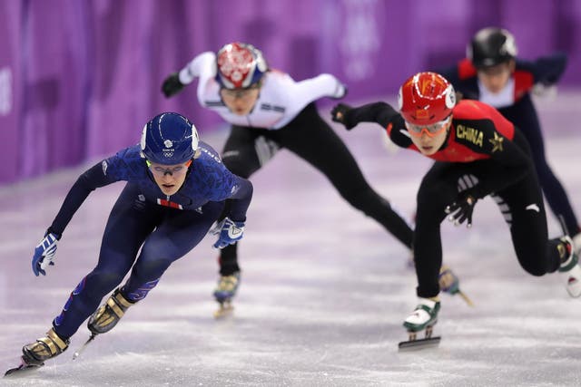 Elise Christie, left, made easy work of her return to the Olympic stage
