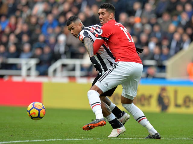 Chris Smalling lost a key duel in the buildup to Newcastle's winner