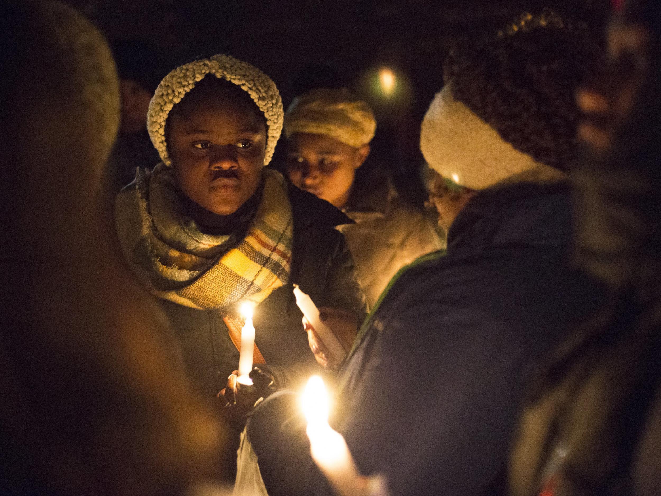 A candlelit vigil held for missing Mujey Dumbuya held on 1 February
