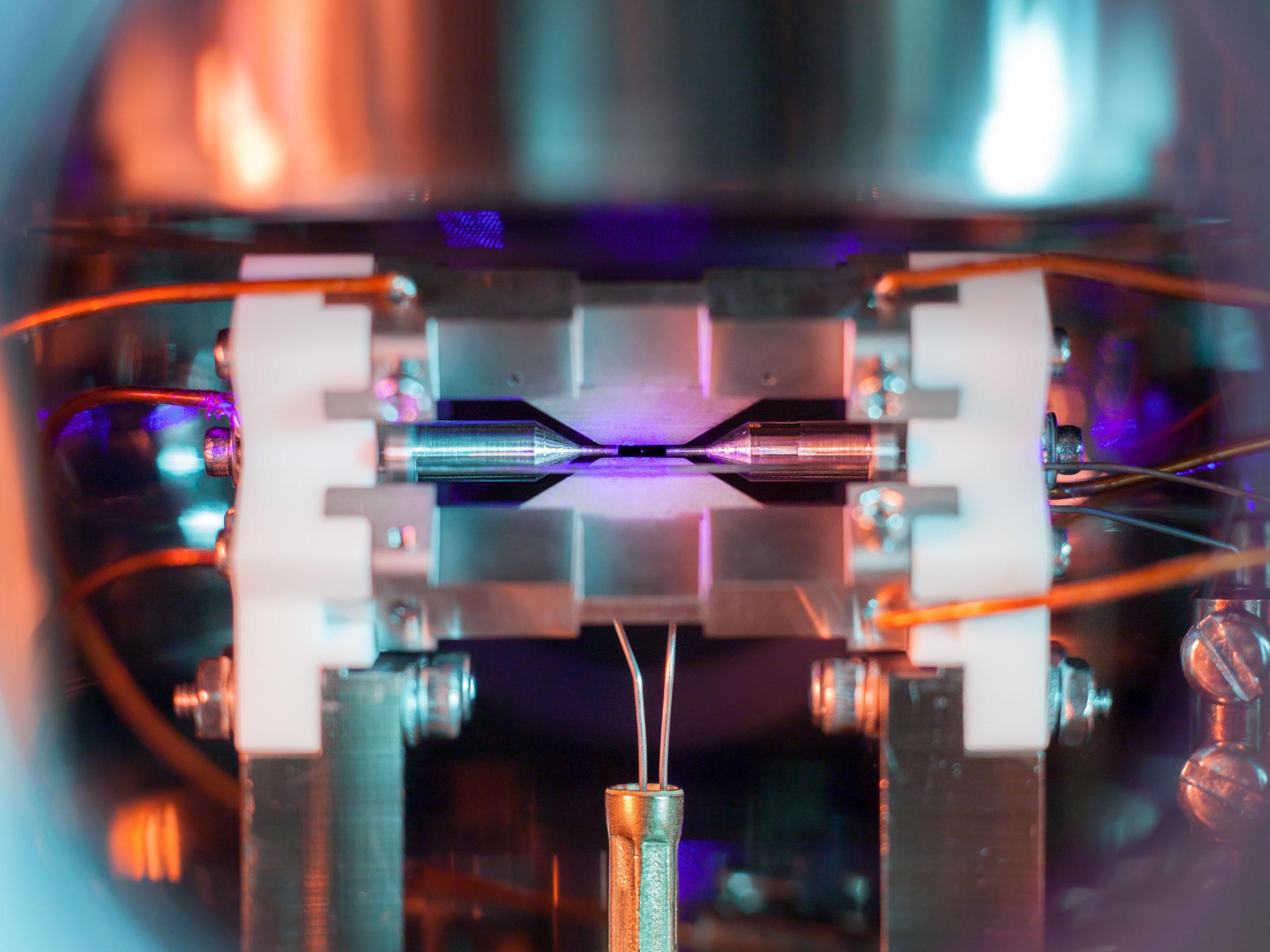 This picture, taken at the Clarendon Laboratory at Oxford University and showing a single glowing atom of strontium, is the Overall Winner in the Engineering and Physical Sciences Research Council's annual photography competition