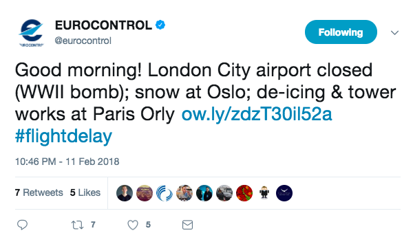 Closed for business: the Eurocontrol tweet about the closure of London City airport