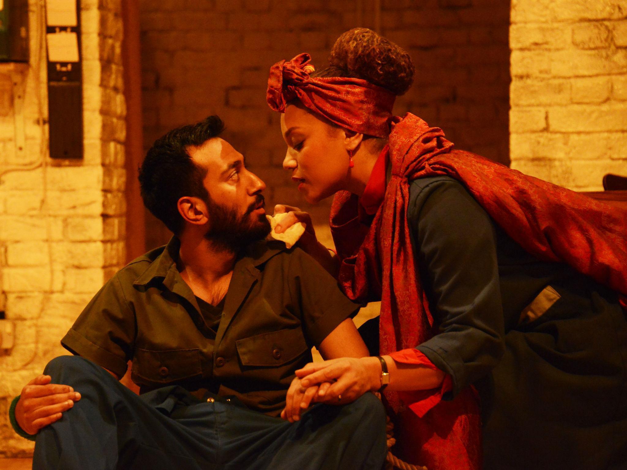 Naeem Hayat as Aurangzeb and Angela Griffin as Nourmahal in ‘The Captive Queen’