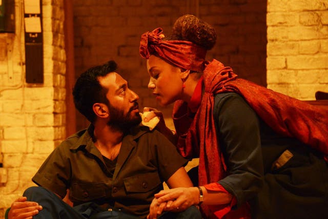 Naeem Hayat as Aurangzeb and Angela Griffin as Nourmahal in ‘The Captive Queen’