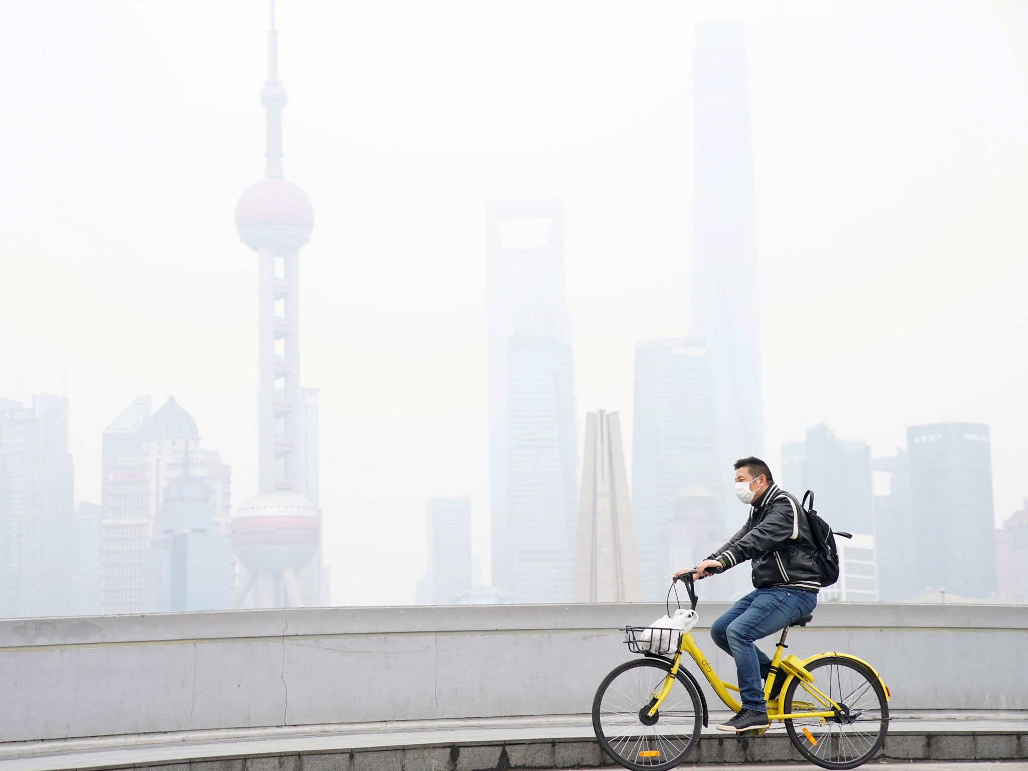 A polluted day in Shanghai, China. Lower visibility caused by smog could also trigger higher rates of crime, researchers said