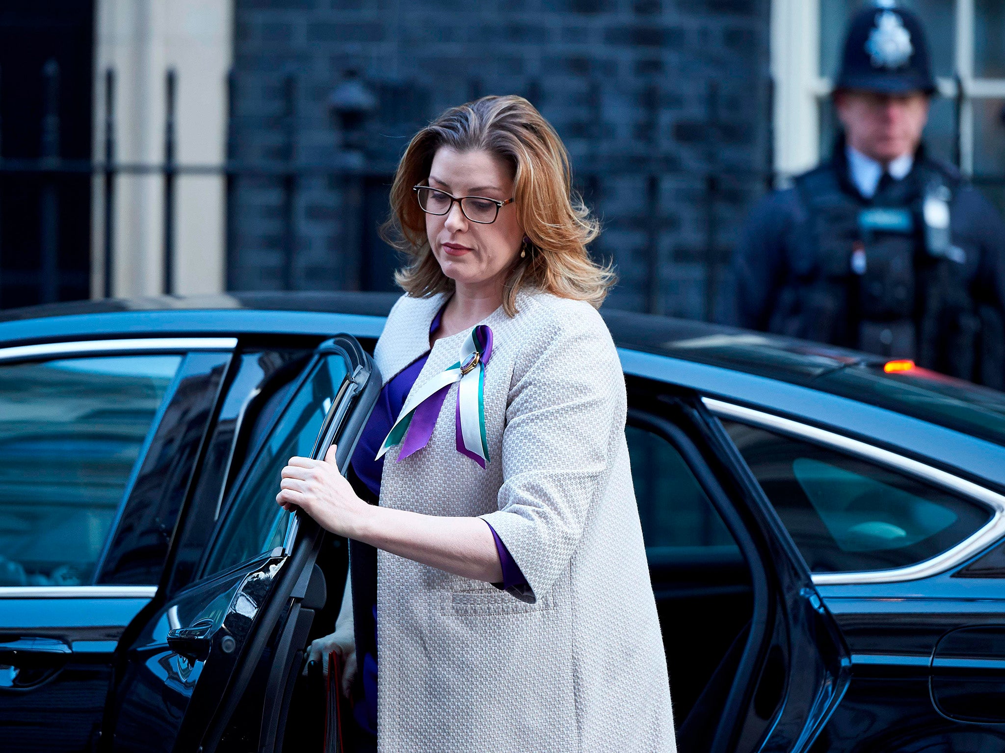 Penny Mordaunt arrives in Downing street for the weekly cabinet meeting on February 6