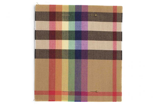 The new rainbow check is dedicated to and in support of LGBT youth (Burberry)