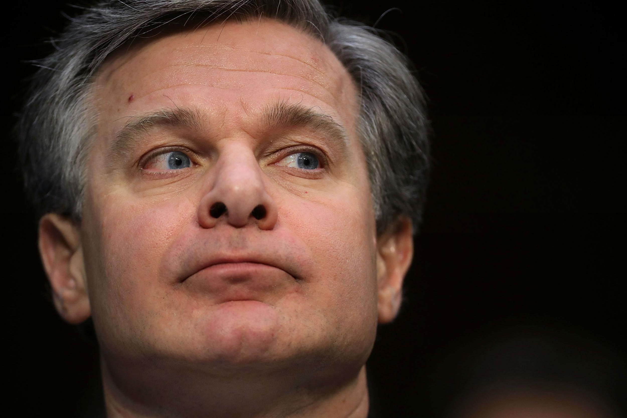 Mr Wray spoke to senators on Capitol Hill