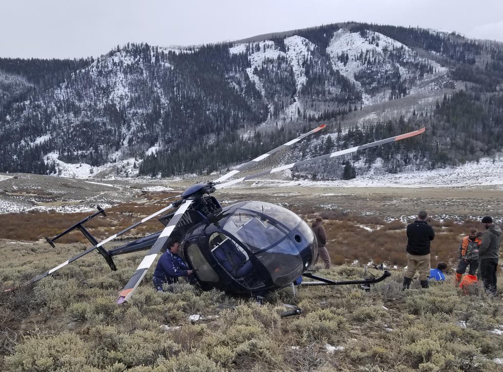The research helicopter that was brought down by a leaping elk in the mountains of eastern Utah