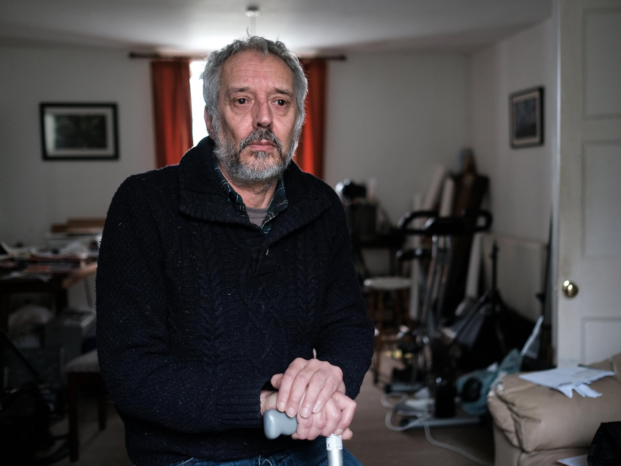 Photographer Simon Cook who has been diagnosed with Primary Progressive Multiple Sclerosis but deemed fit to work full time by the DWP