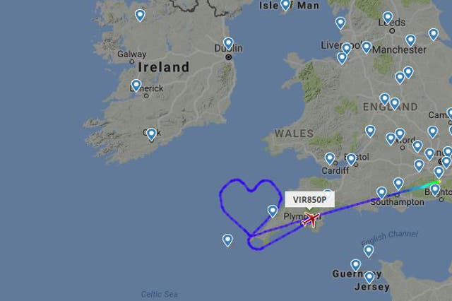 Virgin's heart flight path
