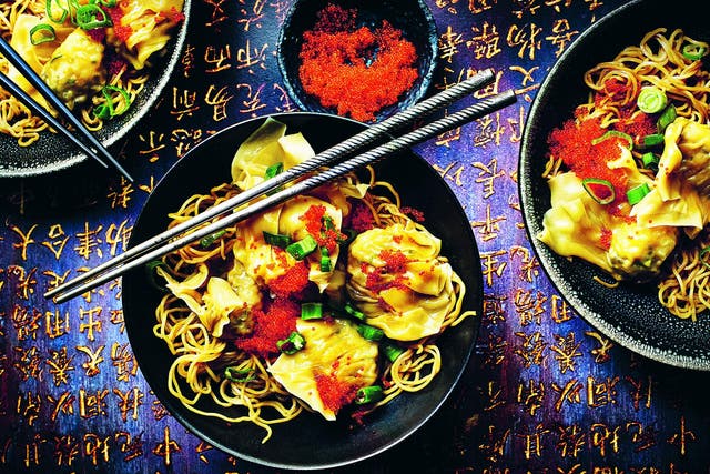Wontons with noodles and tobiko: get ready to practice your ‘jellyfish fold’