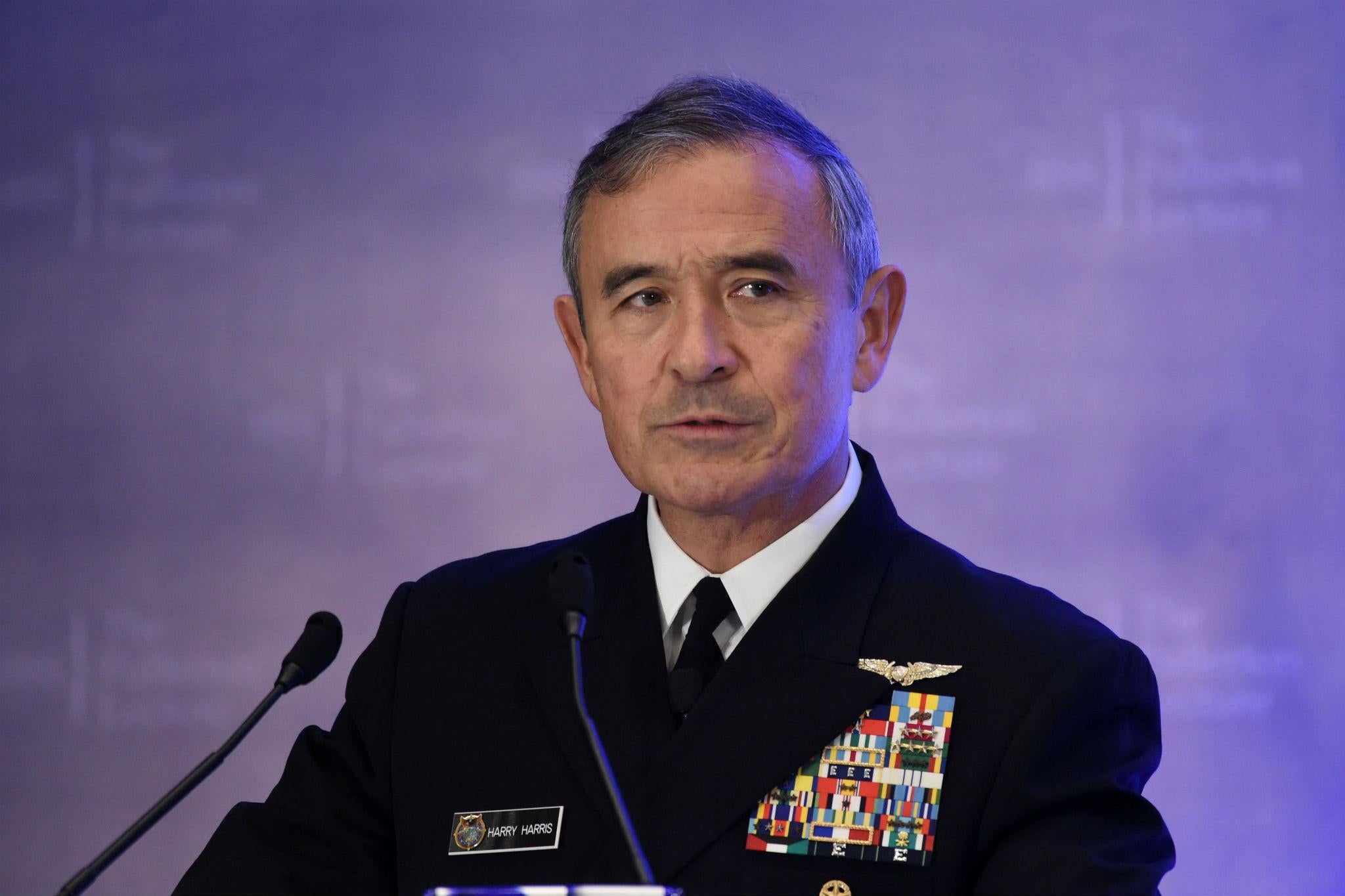 Harry Harris, the commander of US Pacific Command, has taken a hard line against Chinese military expansion (Getty Images )