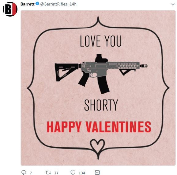 An image posted on Twitter by firearms manufacturer Barrett shortly before a gunman opened fire at a Florida high school