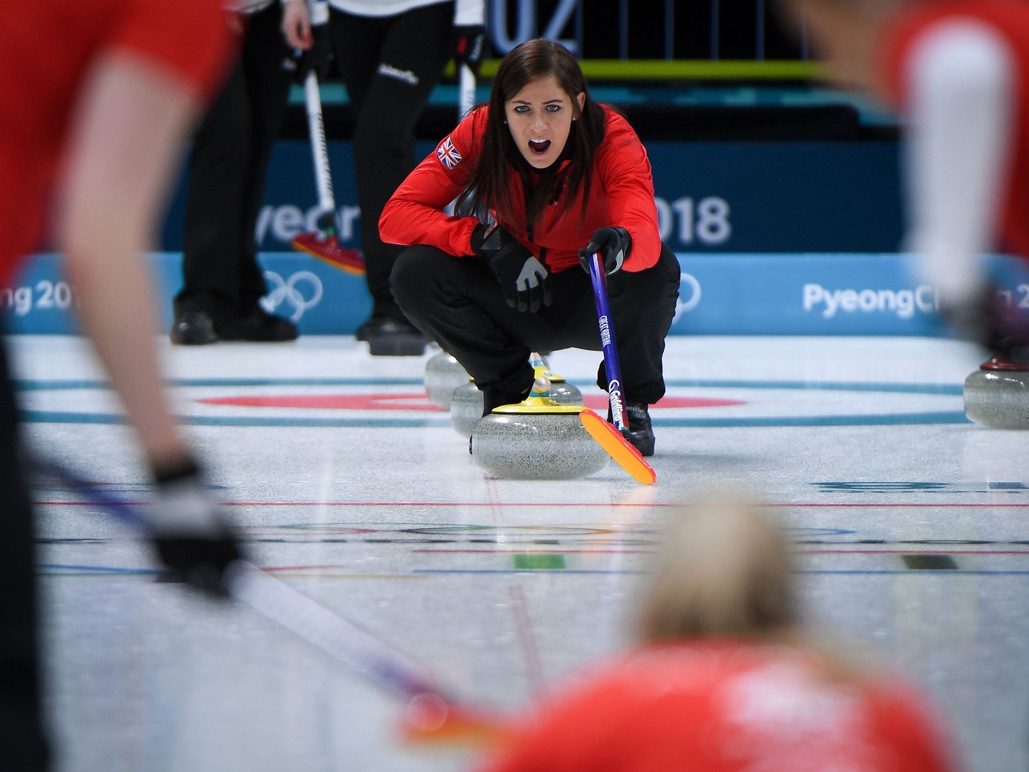 Eve Muirhead in action for Team GB on Thursday night