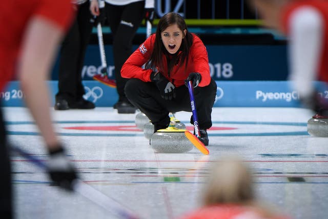 Eve Muirhead in action for Team GB on Thursday night