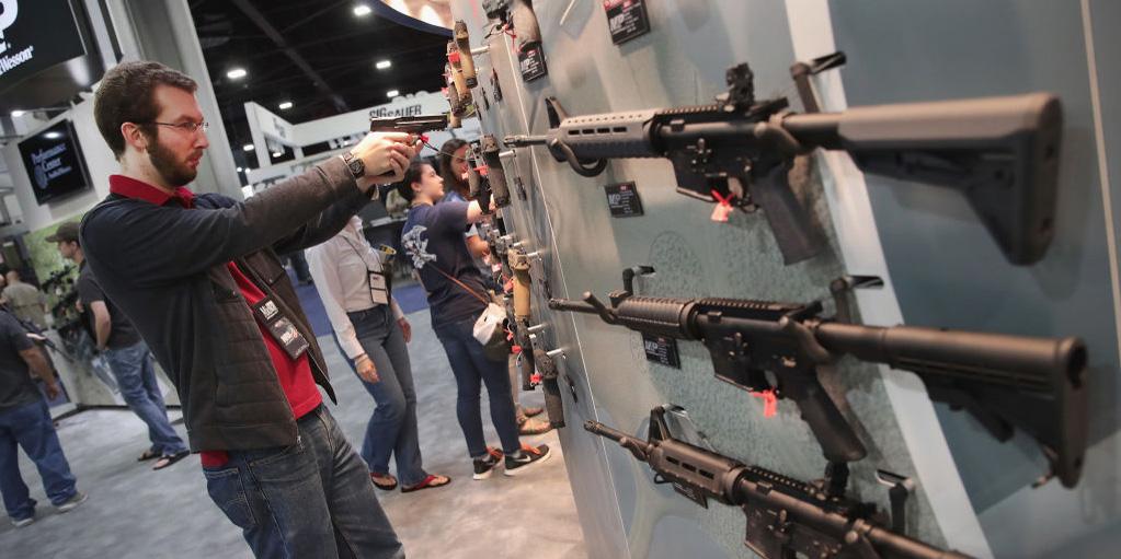 The range of guns available for private ownership in the US is enormous (Getty)