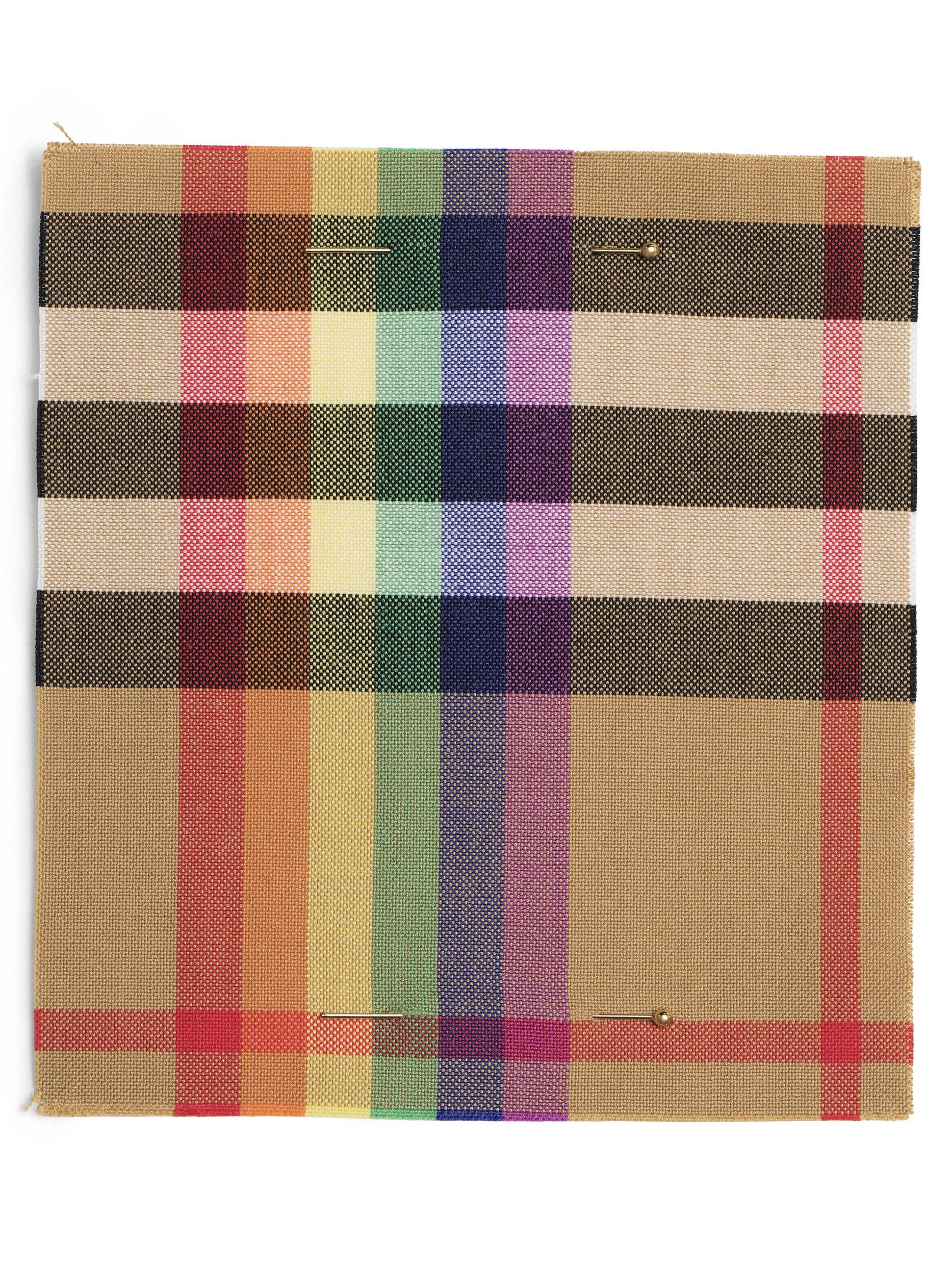 A twist on Burberry’s classic tartan, this design incorporates rainbow colours in a nod to the LGBT+ community