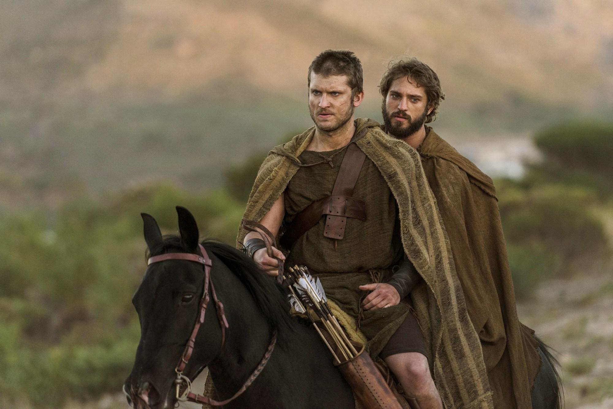 Tom Weston-Jones and Louis Hunter in BBC drama 'Troy: Fall of a City'