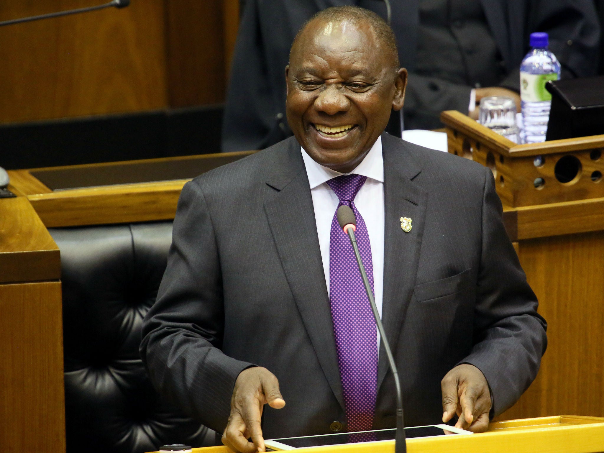 President Cyril Ramaphosa delivers his State of the Nation address at Parliament in Cape Town