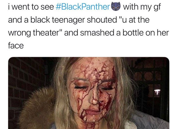 One troll's attempt to use the film Black Panther to spread race hatred was found to have used photos from a news report about a nightclub incident in Sweden