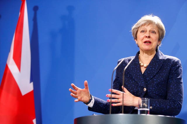 Prime Minister Theresa May during a news conference