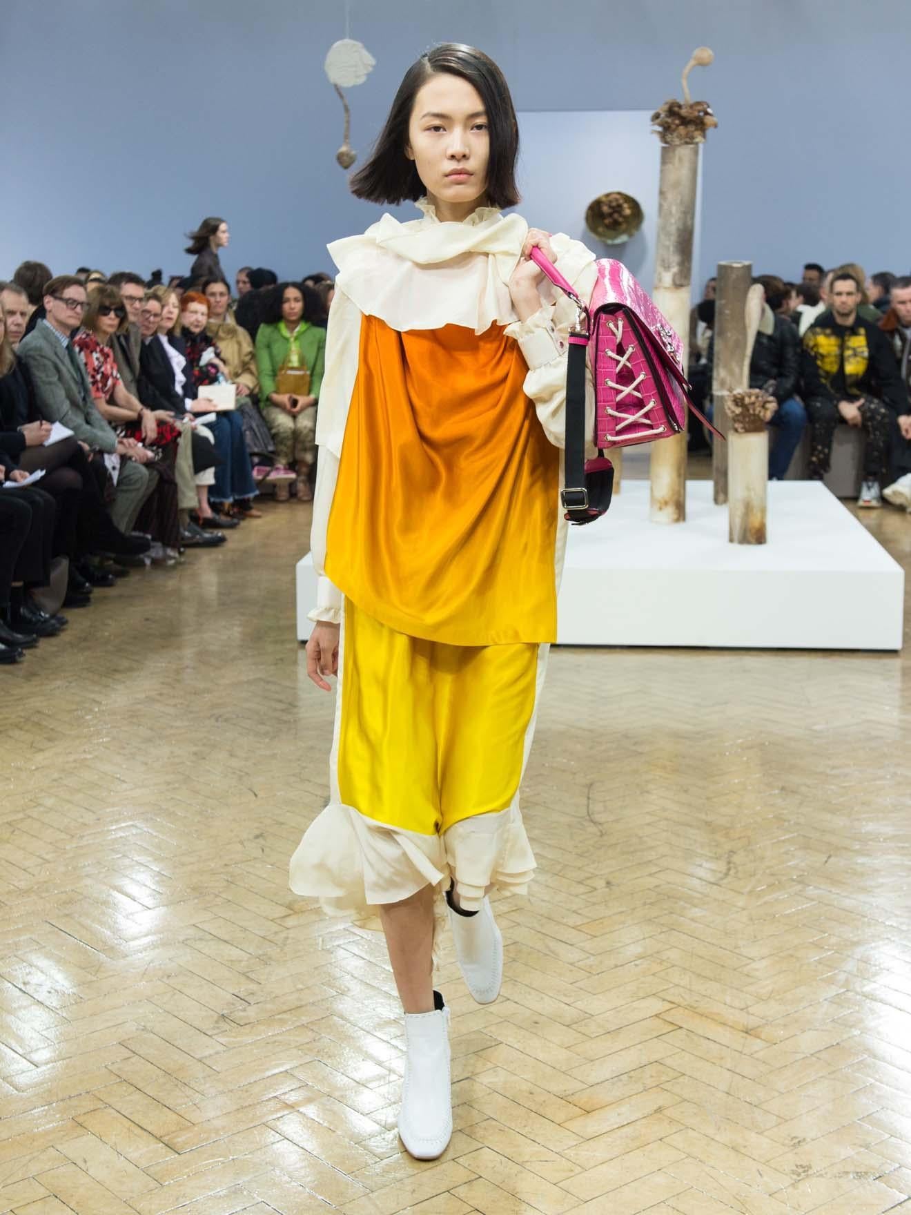 JW Anderson’s runway defied convention and showcased strong, simple colours (JW Anderson)