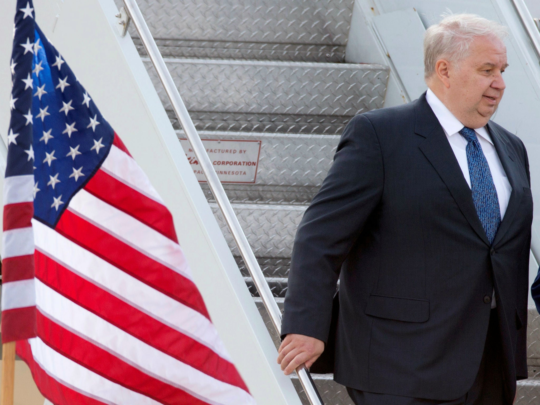 Sergey Kislyak, then Russia's ambassador to the United States, arrives at Dulles International Airport in Chantilly, Virginia