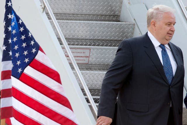 Sergey Kislyak, then Russia's ambassador to the United States, arrives at Dulles International Airport in Chantilly, Virginia