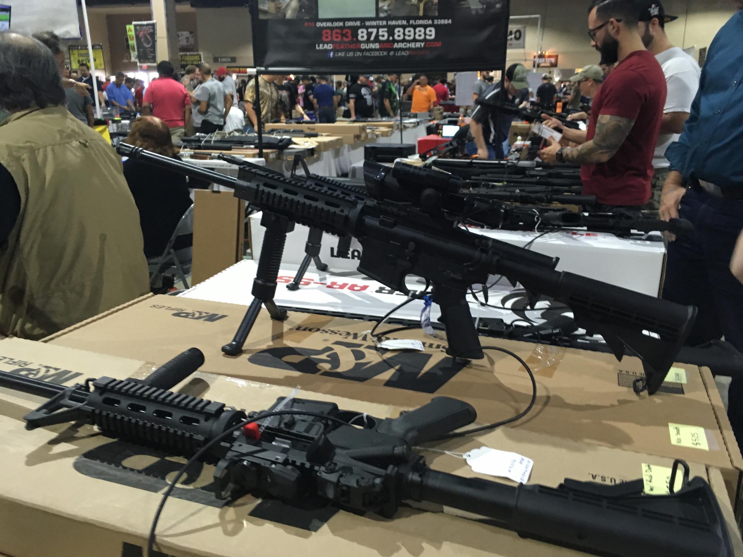 A smorgasbord of weapons were on display at the Miami show
