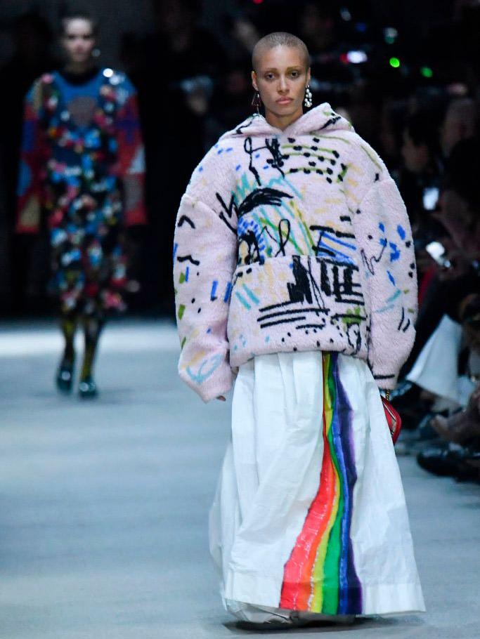 Model-of-the-moment Adwoa Aboah opened Christopher Bailey's final Burberry show