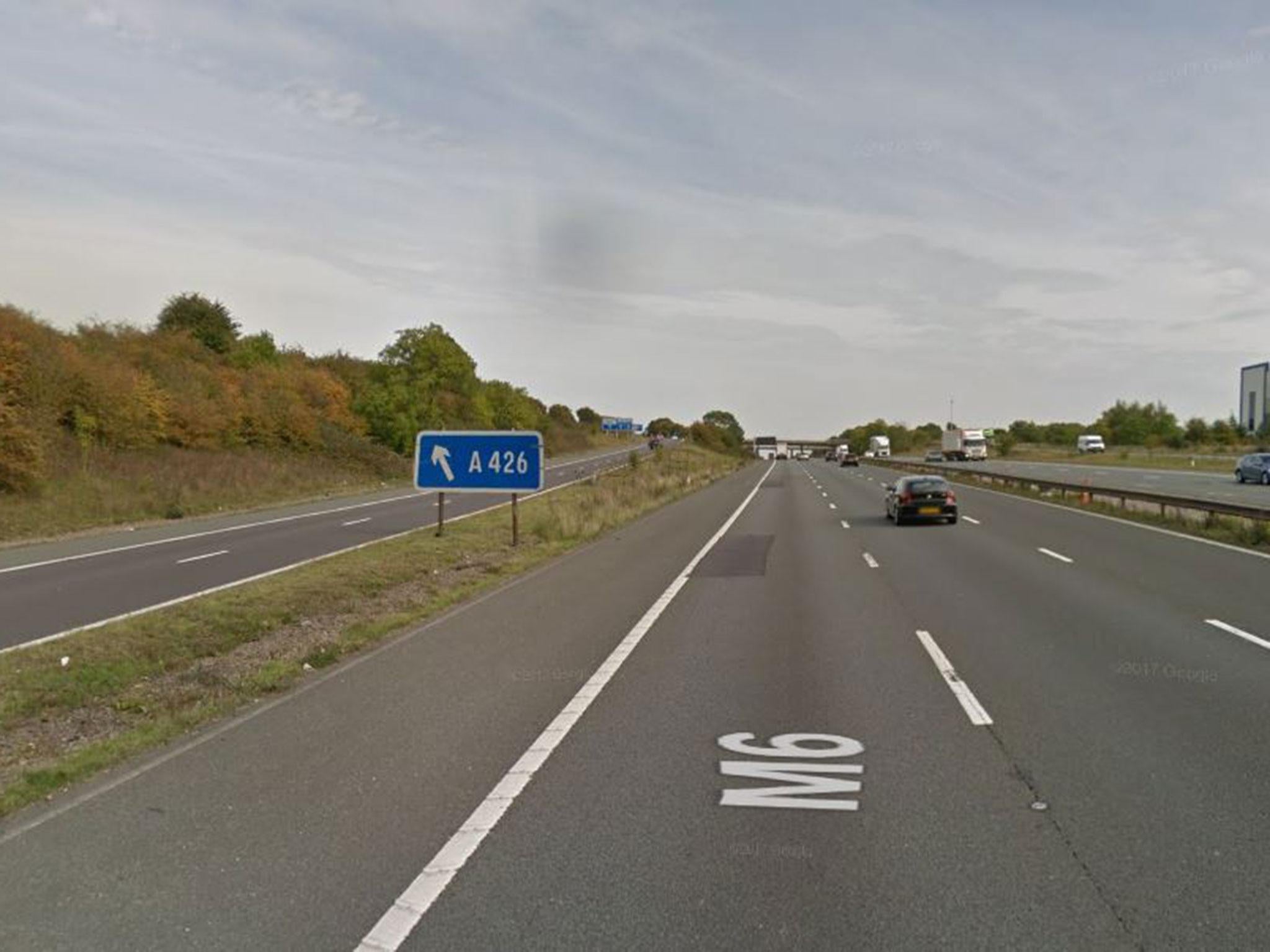 The crash happened as the car and lorry came off the M6 and onto the A426 near Churchover