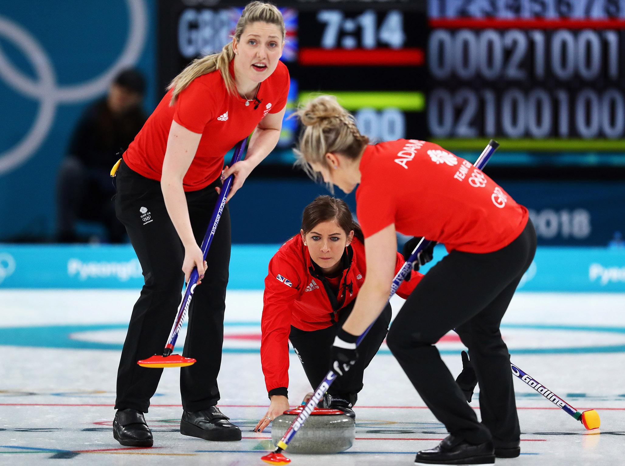 Eve Muirhead, centre, was penalised with Britain's final stone