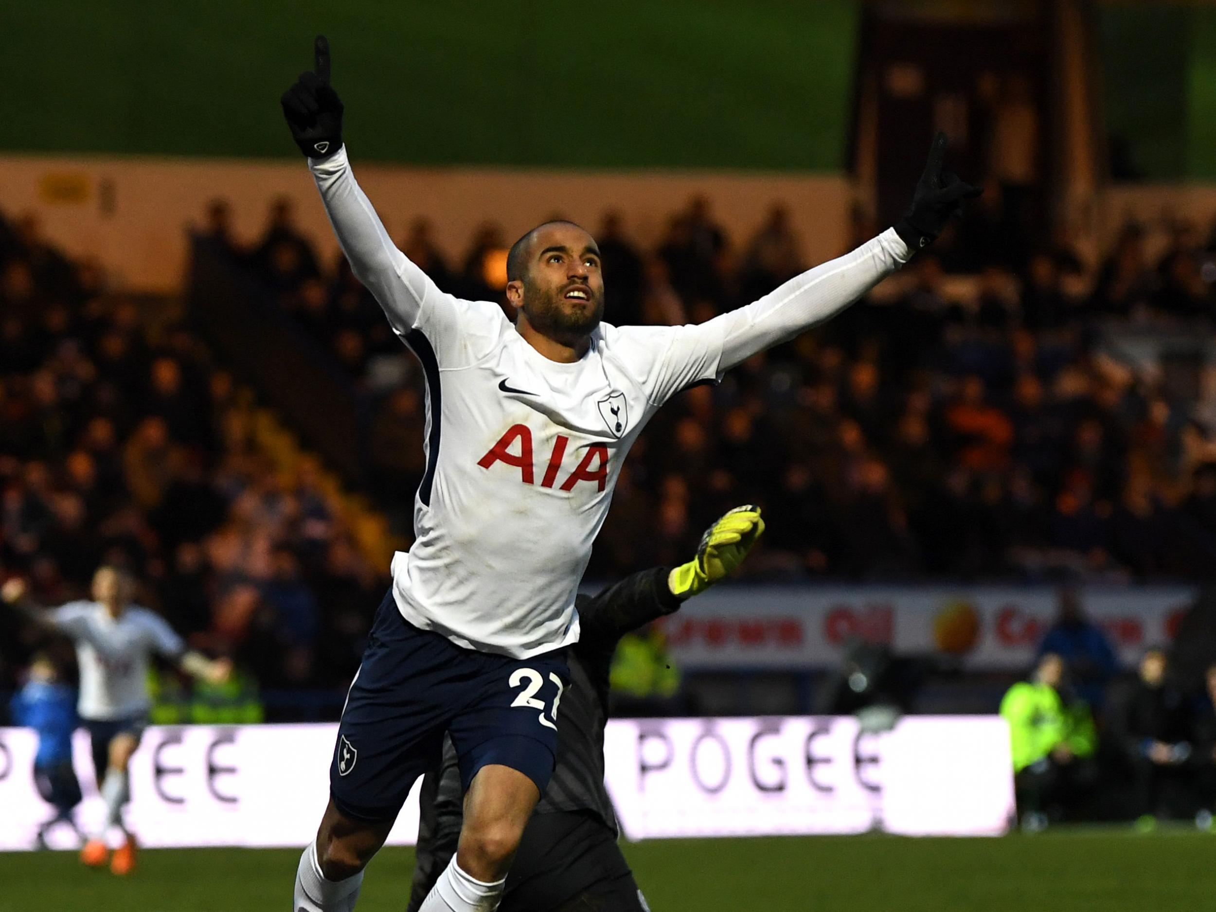 Lucas Moura opened his Tottenham account against Rochdale on Sunday