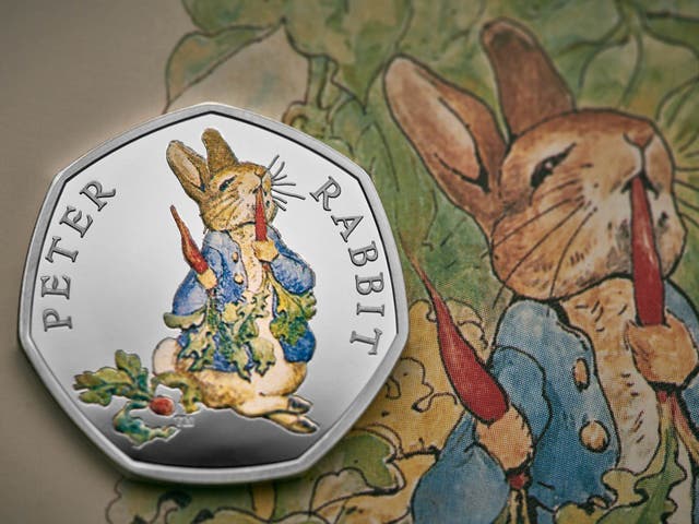 Beatrix Potter limited edition commemorative coin featuring Peter Rabbit