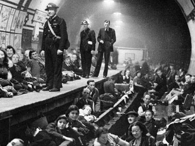 Bethnall Green tube station during raids in 1942