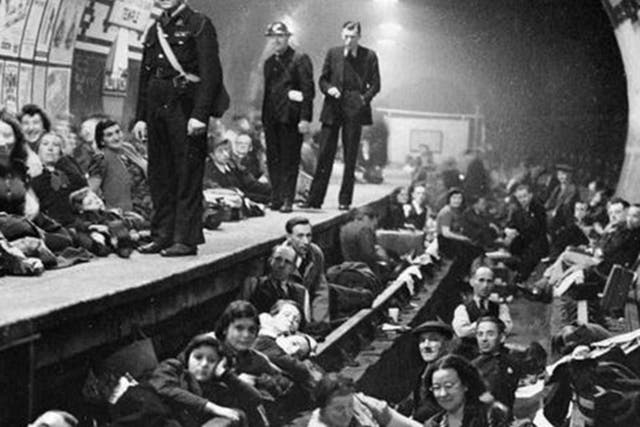 Bethnall Green tube station during raids in 1942