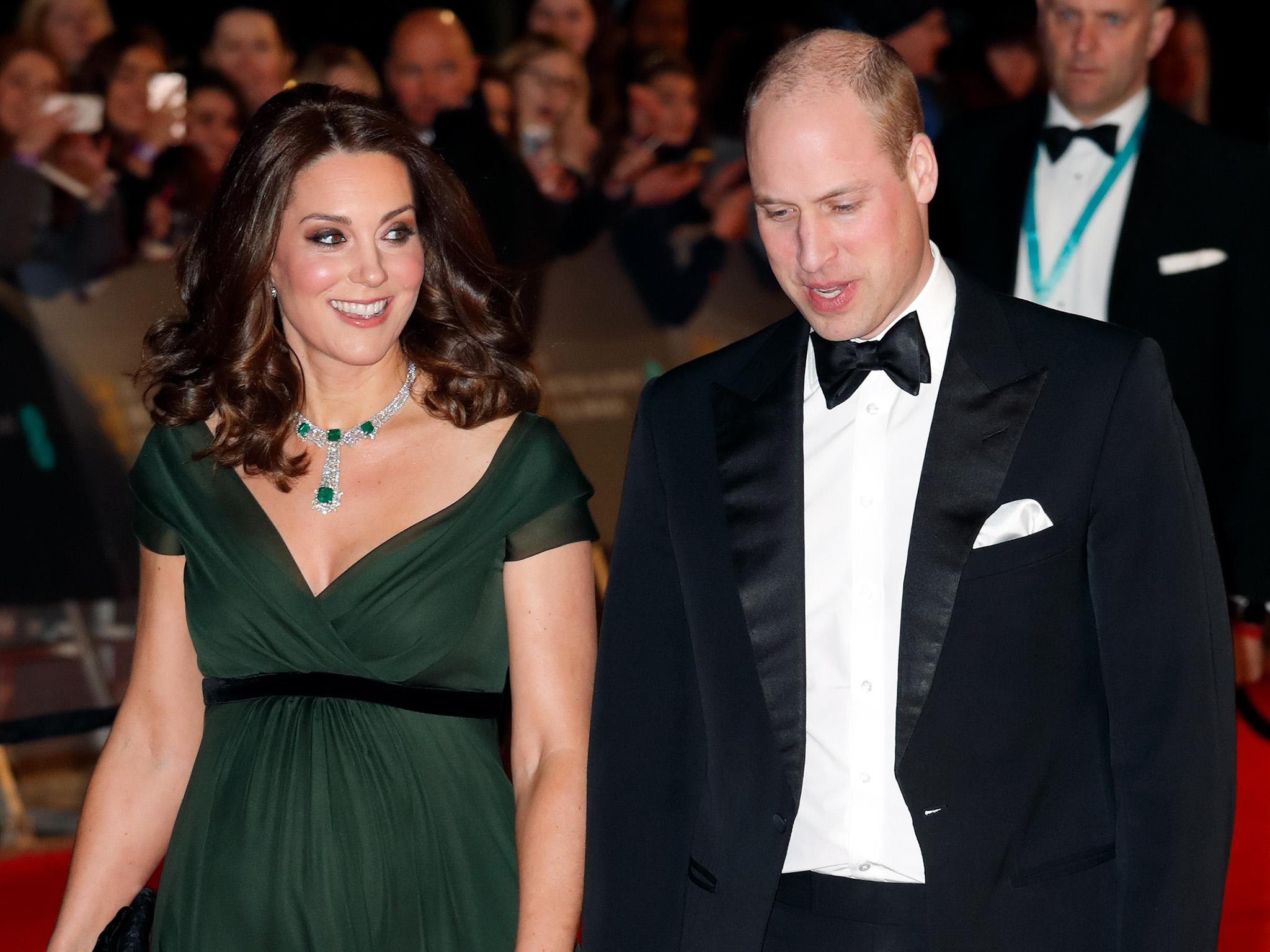 Kate Middleton, Duchess of Cambridge and Prince William, Duke of Cambridge at last night's Baftas