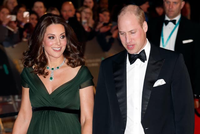 Kate Middleton, Duchess of Cambridge and Prince William, Duke of Cambridge at last night's Baftas