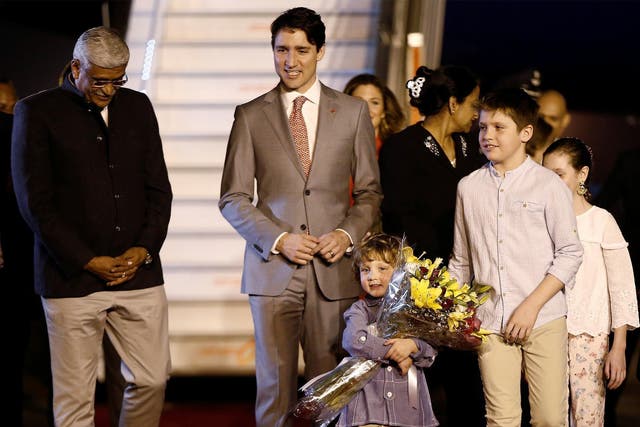 Justin Trudeau was greeted by a junior agricultural minister when he arrived in India