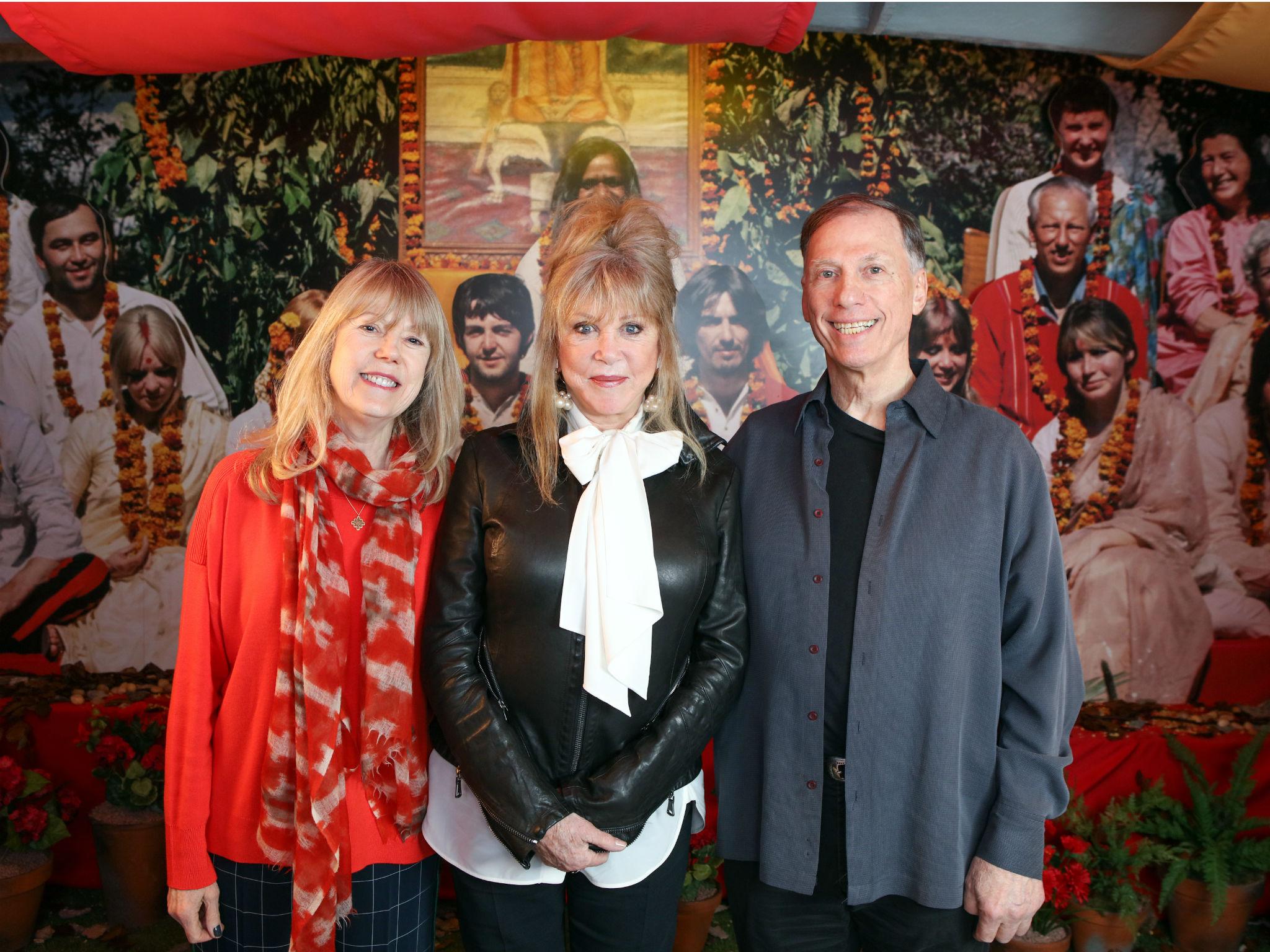 George Harrison’s former wife Pattie Boyd (centre), her sister Jenny and filmmaker Paul Saltzman share their memories of the trip at the opening of the exhibition in Liverpool