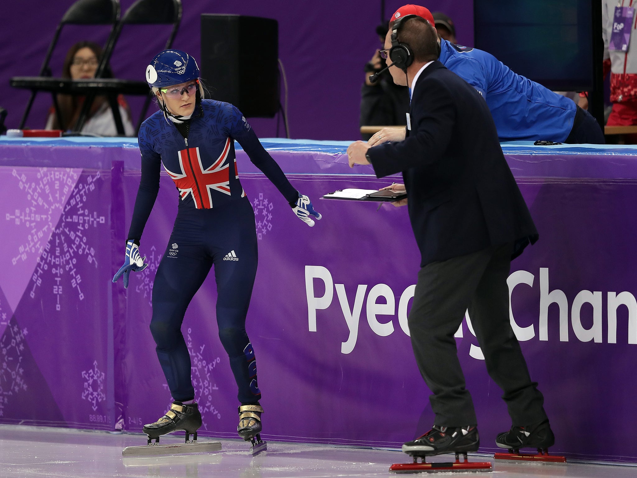 Elise Christie was disqualified for an 'intentional' collision during her 1000m heat