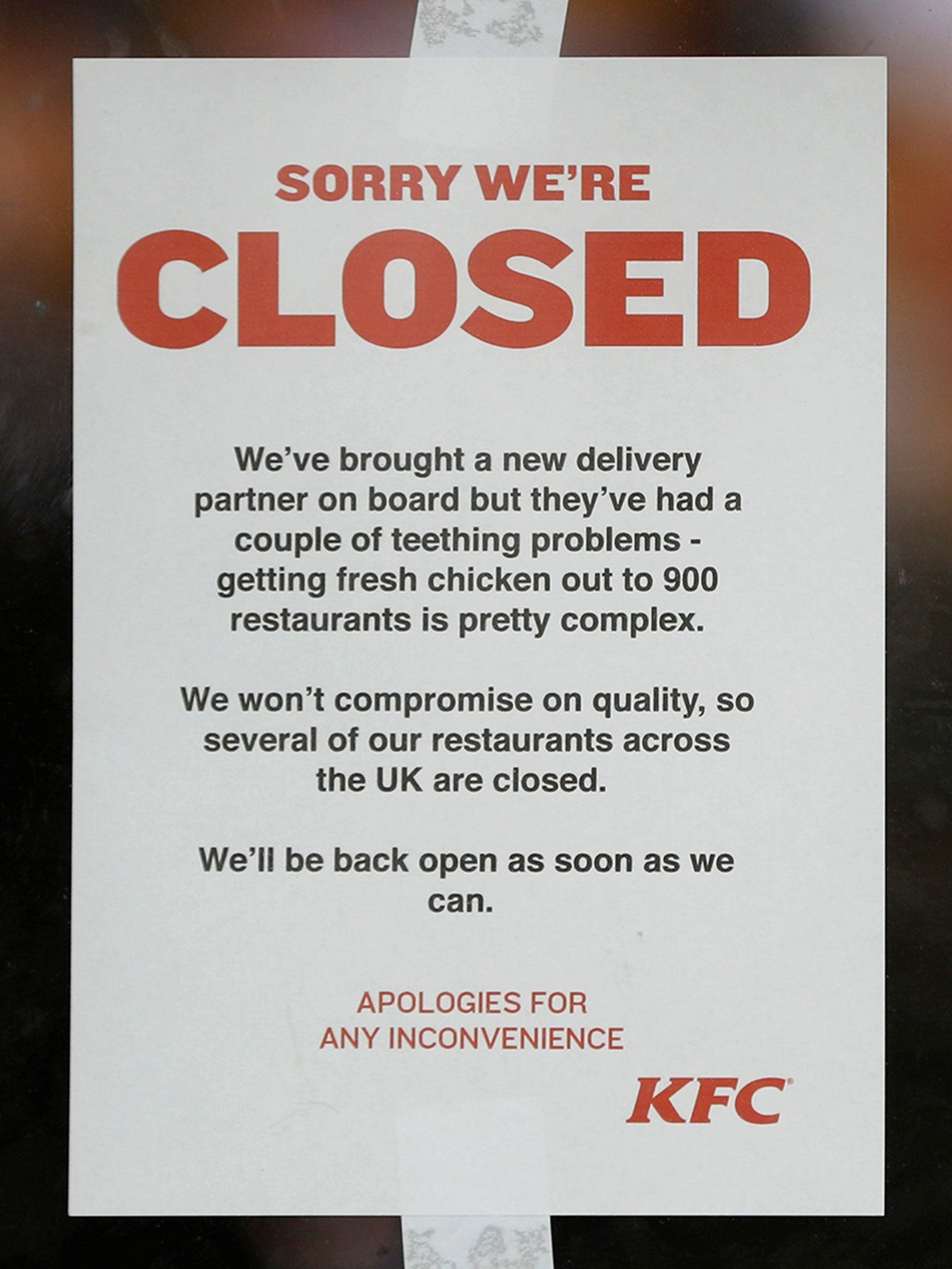 KFC restaurants could remain closed for 'remainder of the week' due to ...