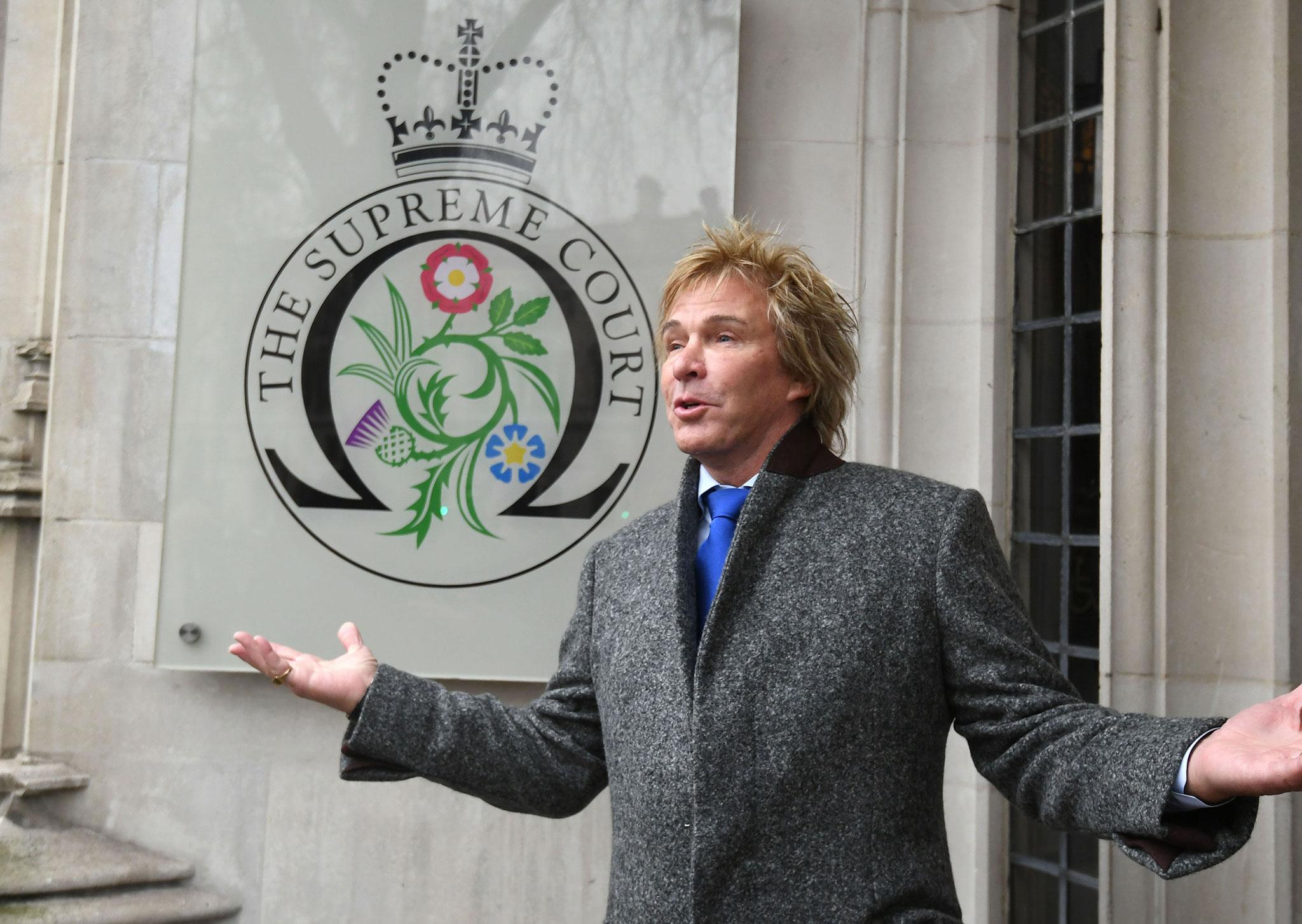 Pimlico Plumbers founder Charlie Mullins outside the Supreme Court as the case began on Tuesday